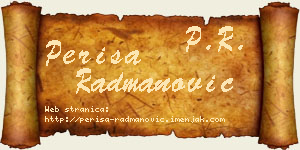 Periša Radmanović vizit kartica